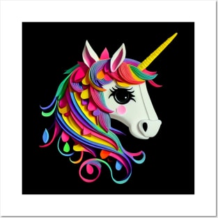 Paperdesign Art Of A Cute Unicorn 3 Posters and Art